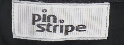 Mens UK Size 42 Pin Stripe Regular Black Suit Jacket