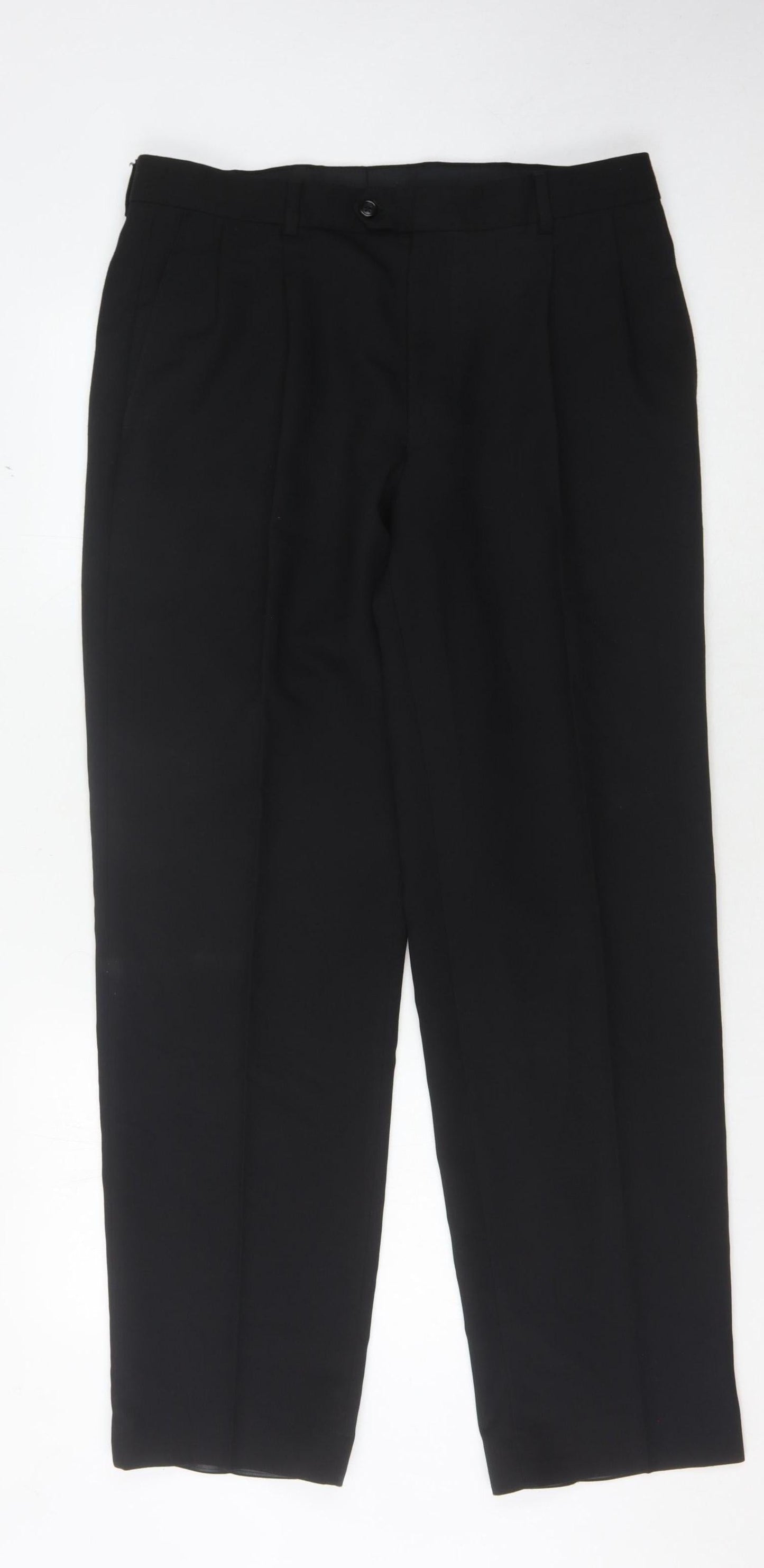 Next Men's Black Dress Pants 34R Polyester Viscose
