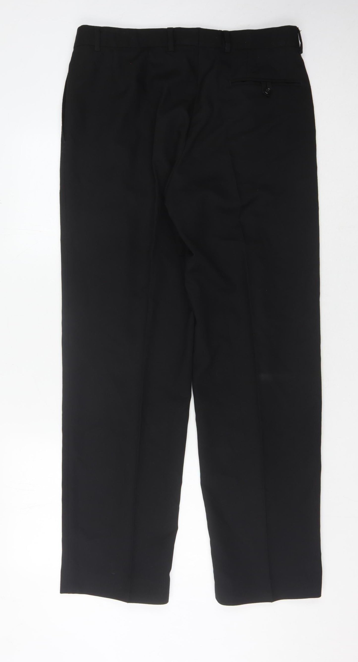 Next Men's Black Dress Pants 34R Polyester Viscose