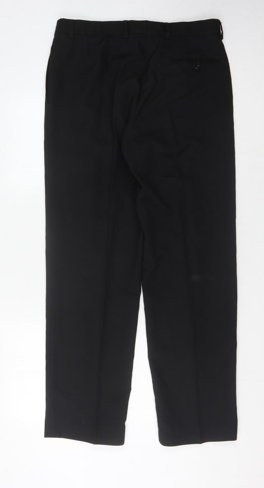 Next Men's Black Dress Pants 34R Polyester Viscose