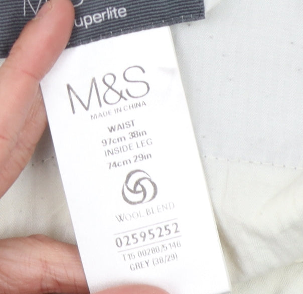 Marks and Spencer Men's Grey Dress Pants 38/29