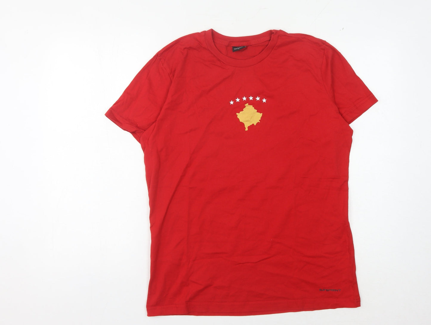 S//Sprint Men's Red M T-Shirt, Cotton Blend, Crew Neck