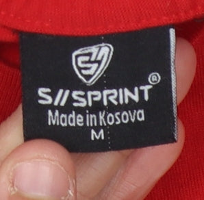 S//Sprint Men's Red M T-Shirt, Cotton Blend, Crew Neck