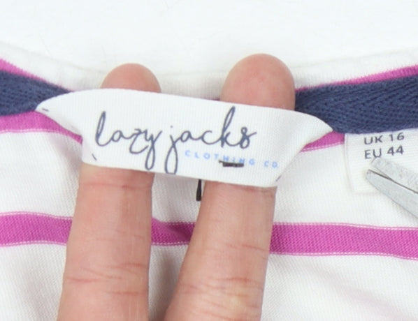 Womens UK Size 16 Lazy Jacks Multicoloured Basic T-Shirt
