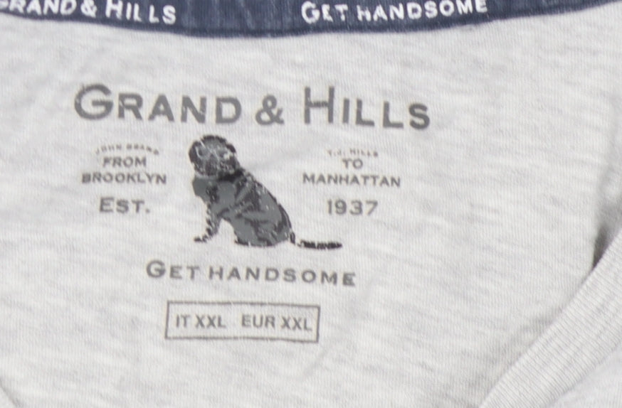 Grand & Hills Men's Grey XXL Graphic T-Shirt, City Print