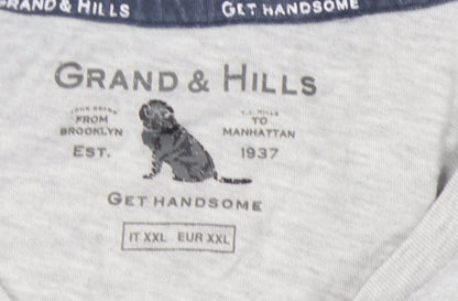 Grand & Hills Men's Grey XXL Graphic T-Shirt, City Print