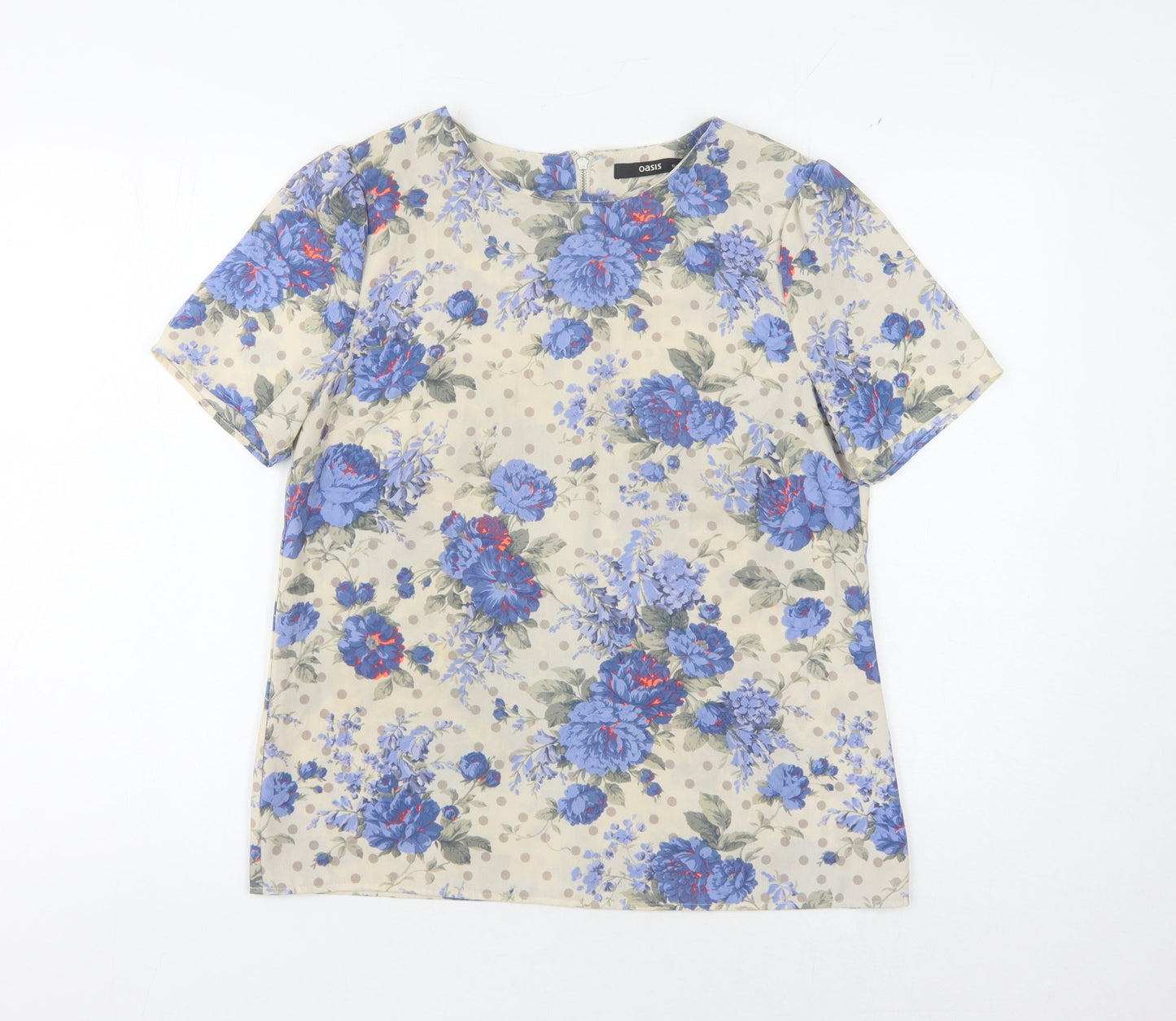 Womens UK Size 10 Oasis Multicoloured Basic Blouse