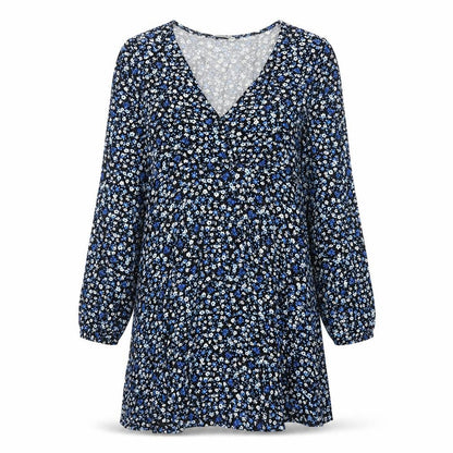 Stradivarius Women's Blue Floral Dress Size 12