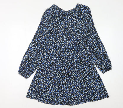 Stradivarius Women's Blue Floral Dress Size 12