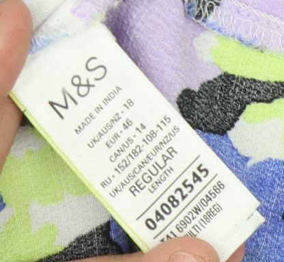 Womens UK Size 18 Marks and Spencer Multicoloured Basic Blouse