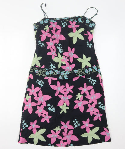 Oasis Women's Multicoloured Floral Slip Dress Size 10
