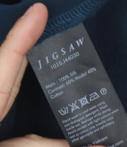 Womens UK Size XS Jigsaw Blue Basic Blouse