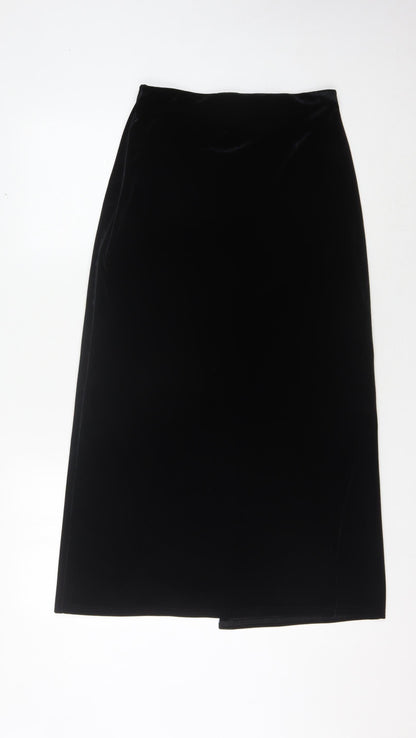 Platinum Women's Black Long Velvet Pencil Skirt