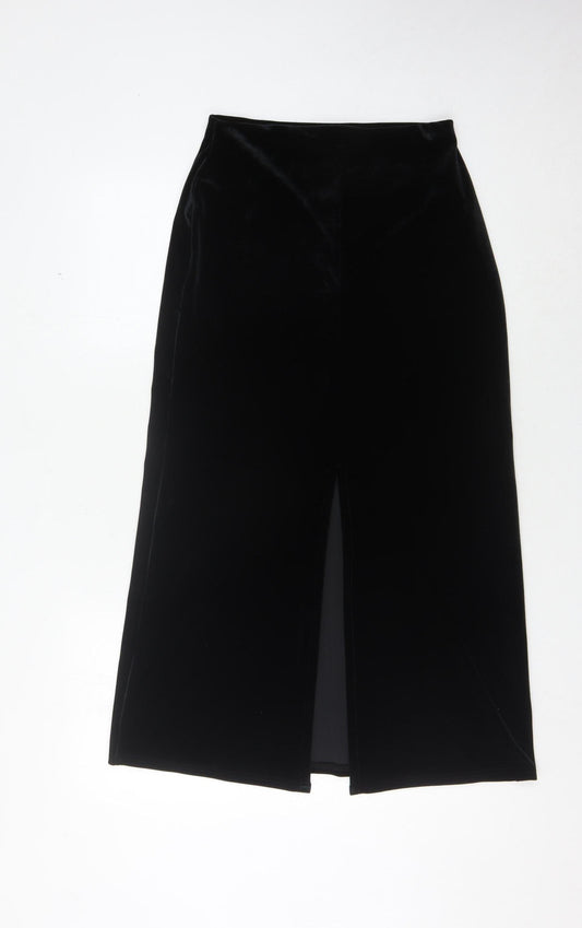Platinum Women's Black Long Velvet Pencil Skirt