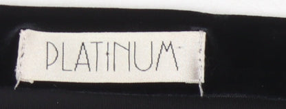 Platinum Women's Black Long Velvet Pencil Skirt