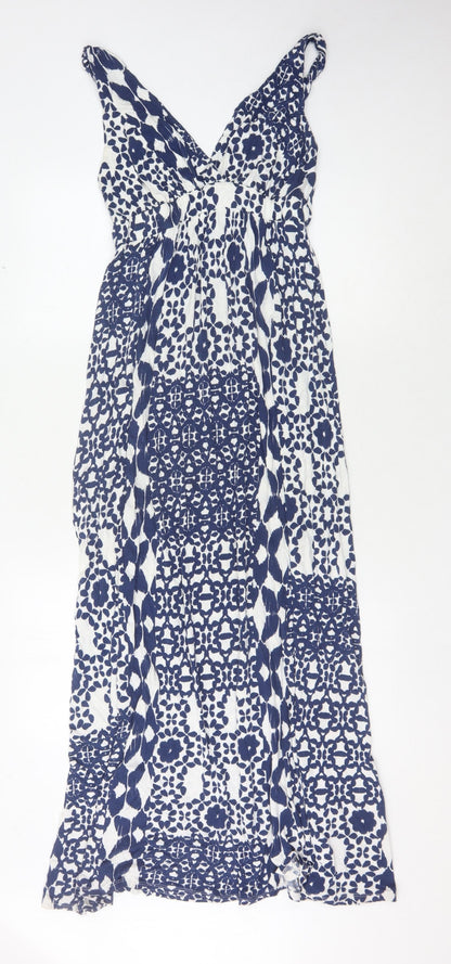 Monsoon Women's Blue Long Geometric Dress S