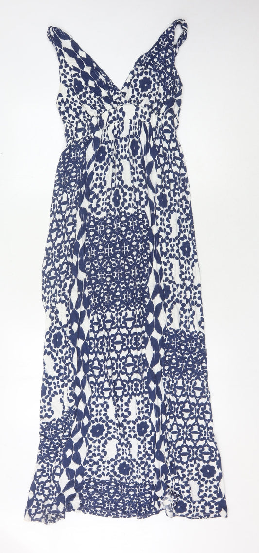 Monsoon Women's Blue Long Geometric Dress S