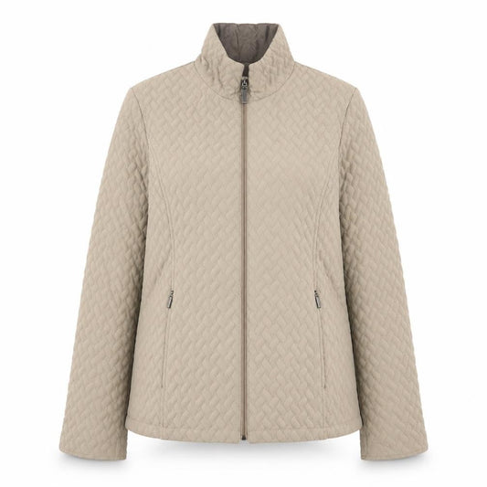 Womens UK Size S Jacques Vert Beige Quilted Coat