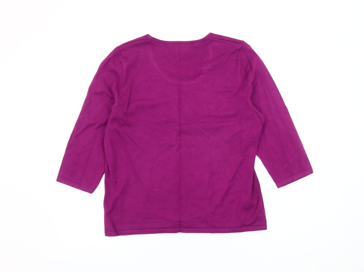 Eastex Women's Purple Sequin Floral Pullover Jumper, Size 12