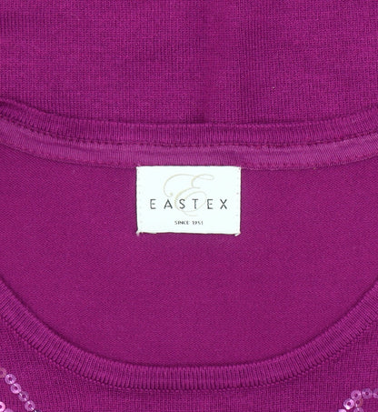 Eastex Women's Purple Sequin Floral Pullover Jumper, Size 12