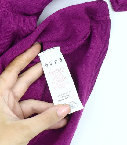 Eastex Women's Purple Sequin Floral Pullover Jumper, Size 12