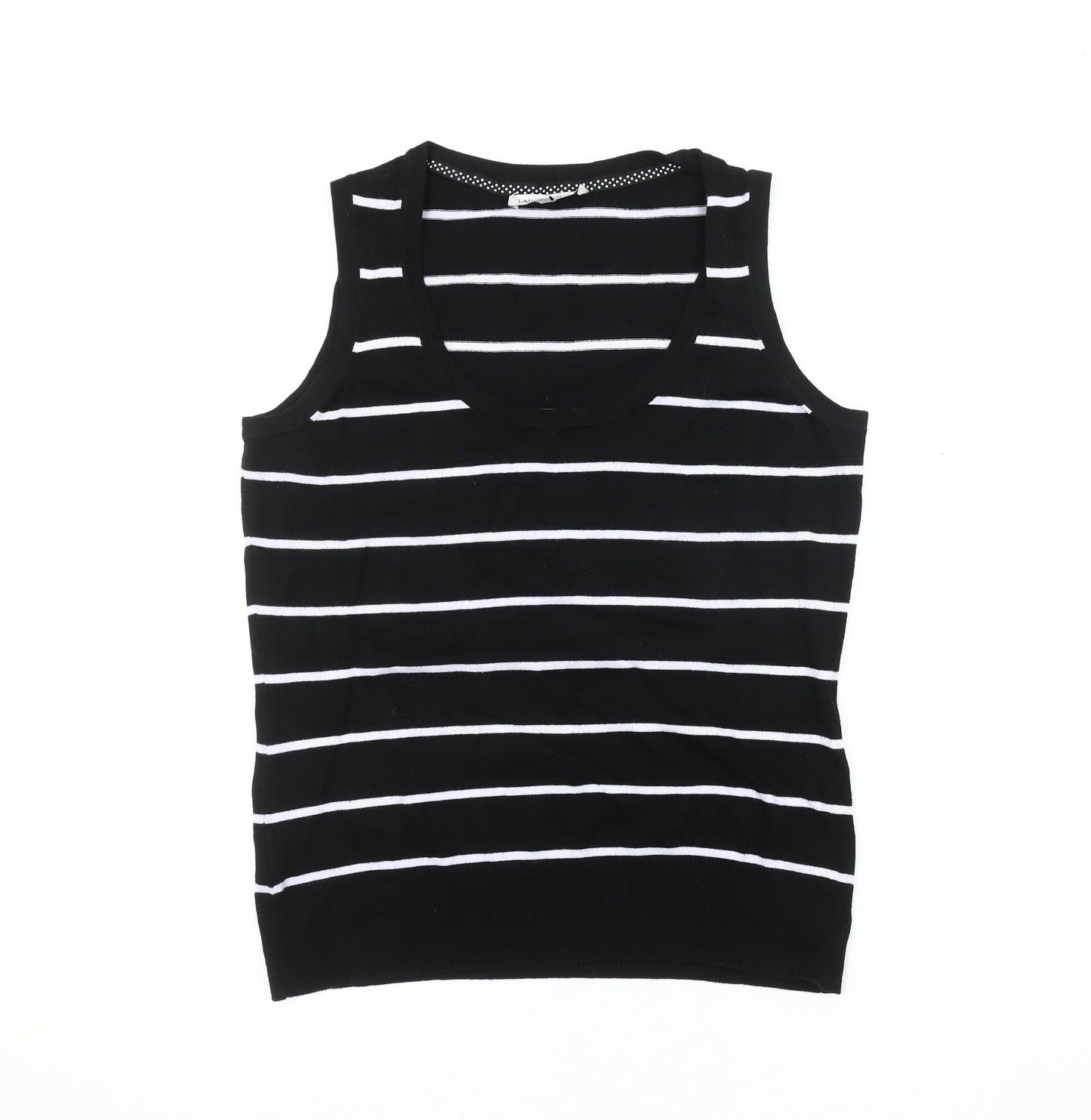 Laura Ashley Women's Black Striped Vest UK 14