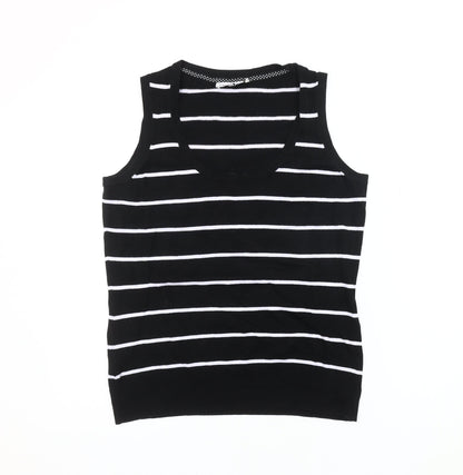 Laura Ashley Women's Black Striped Vest UK 14