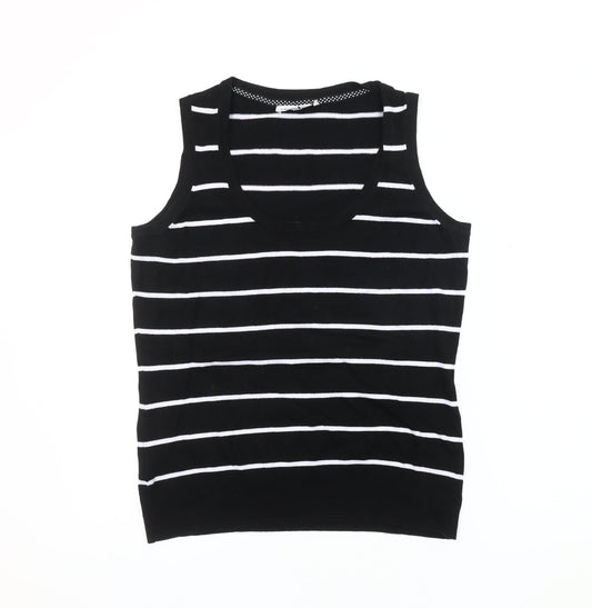 Laura Ashley Women's Black Striped Vest UK 14