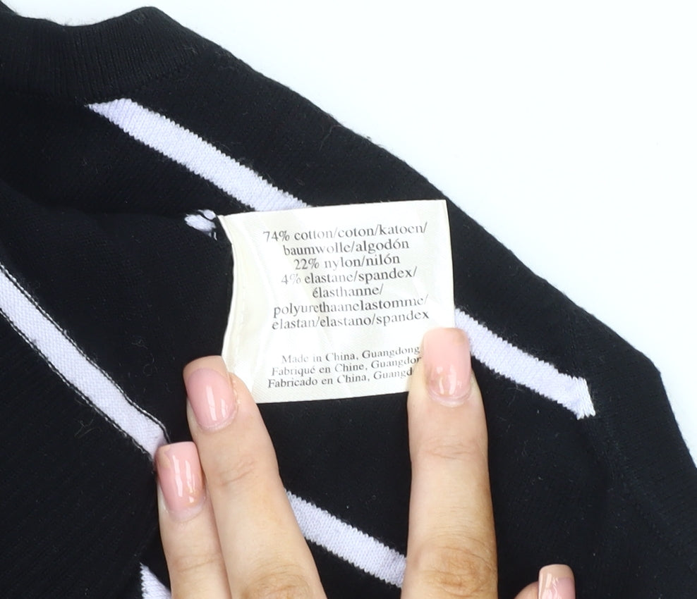 Laura Ashley Women's Black Striped Vest UK 14