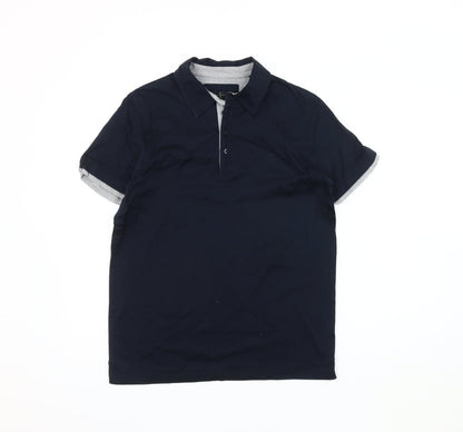 Jasper Conran Men's Blue Polo Shirt Medium