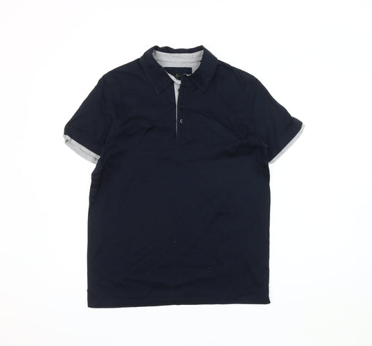 Jasper Conran Men's Blue Polo Shirt Medium