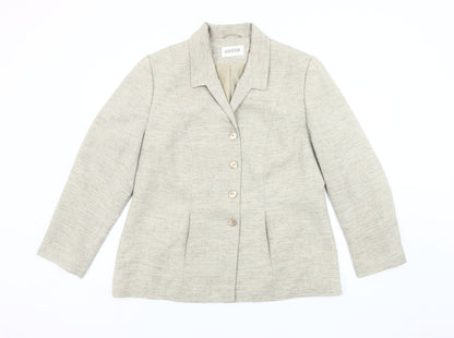 Eastex Women Beige Blazer UK 16, Herringbone Notch