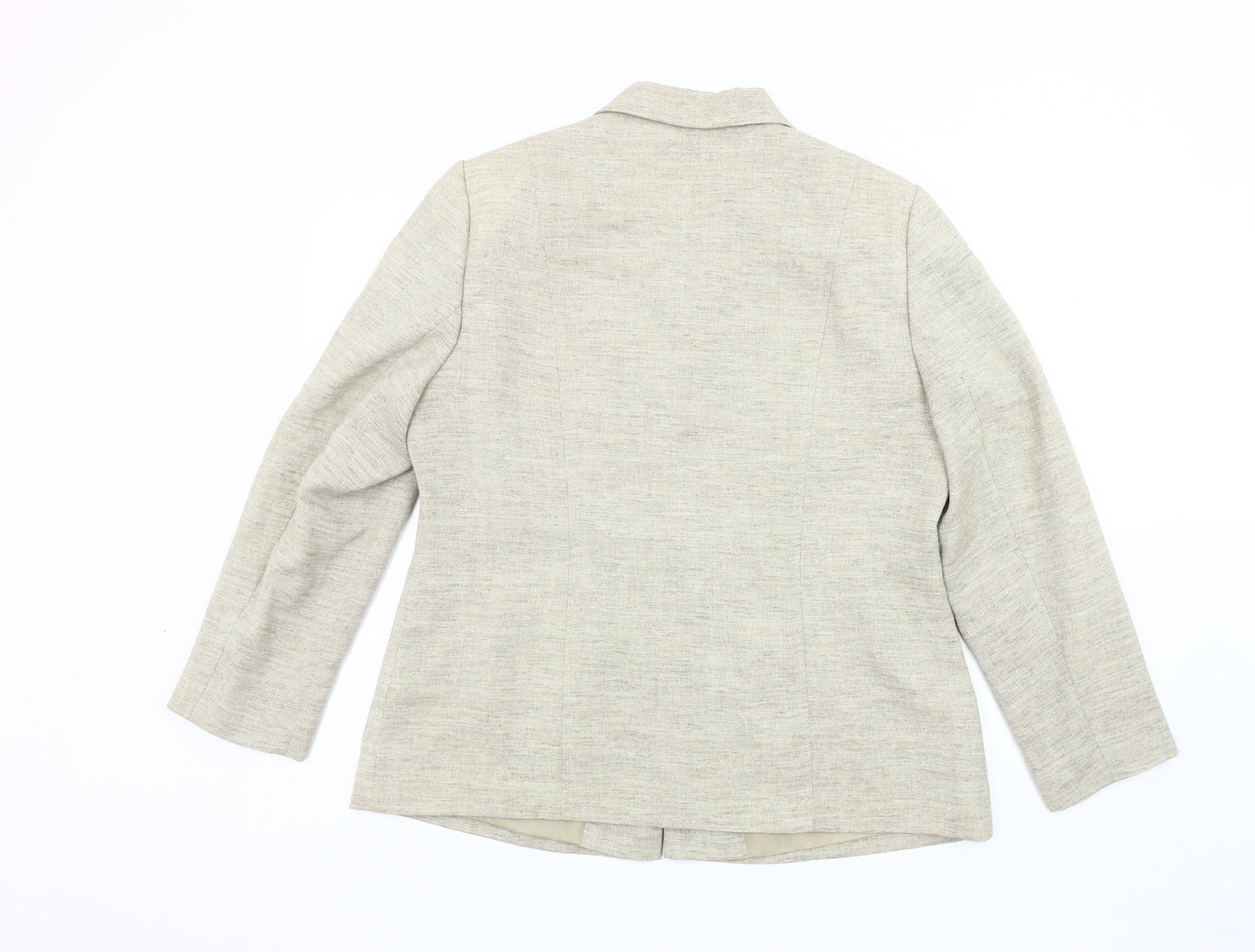 Eastex Women Beige Blazer UK 16, Herringbone Notch