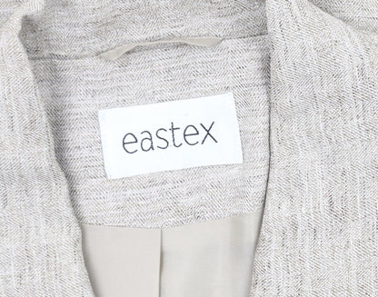 Eastex Women Beige Blazer UK 16, Herringbone Notch