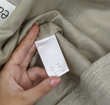 Eastex Women Beige Blazer UK 16, Herringbone Notch