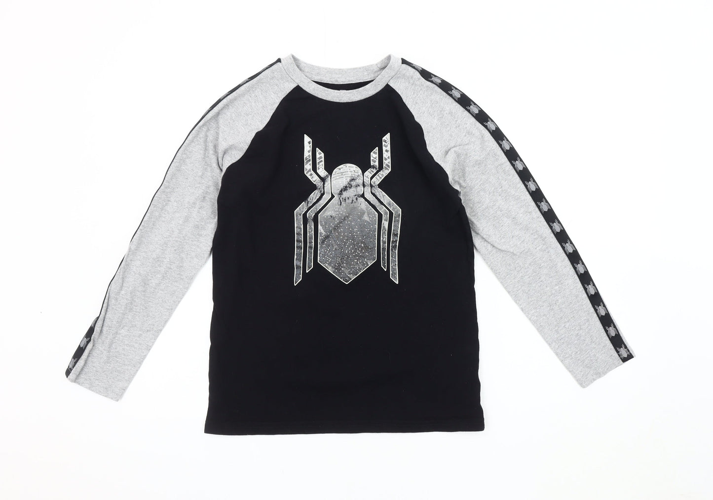 Marvel Spider-Man Boys Long Sleeve T-Shirt, Black/Grey, Size L 10-11 Years