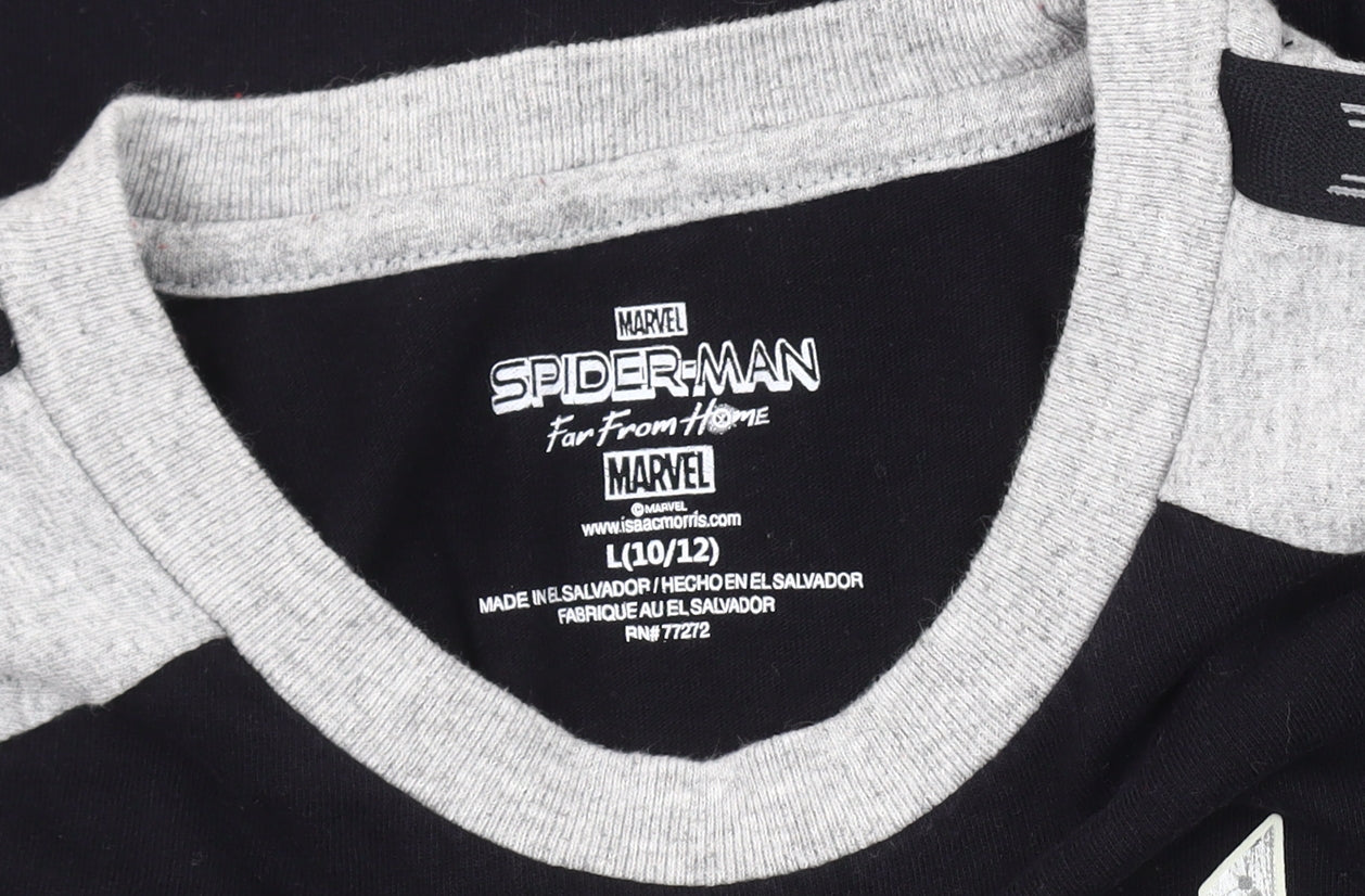 Marvel Spider-Man Boys Long Sleeve T-Shirt, Black/Grey, Size L 10-11 Years