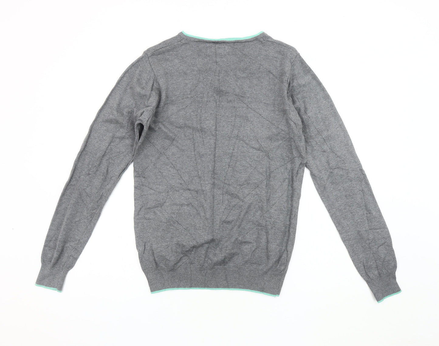 Jack & Jones Men's Grey V-Neck Pullover Jumper S