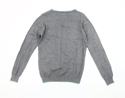 Jack & Jones Men's Grey V-Neck Pullover Jumper S