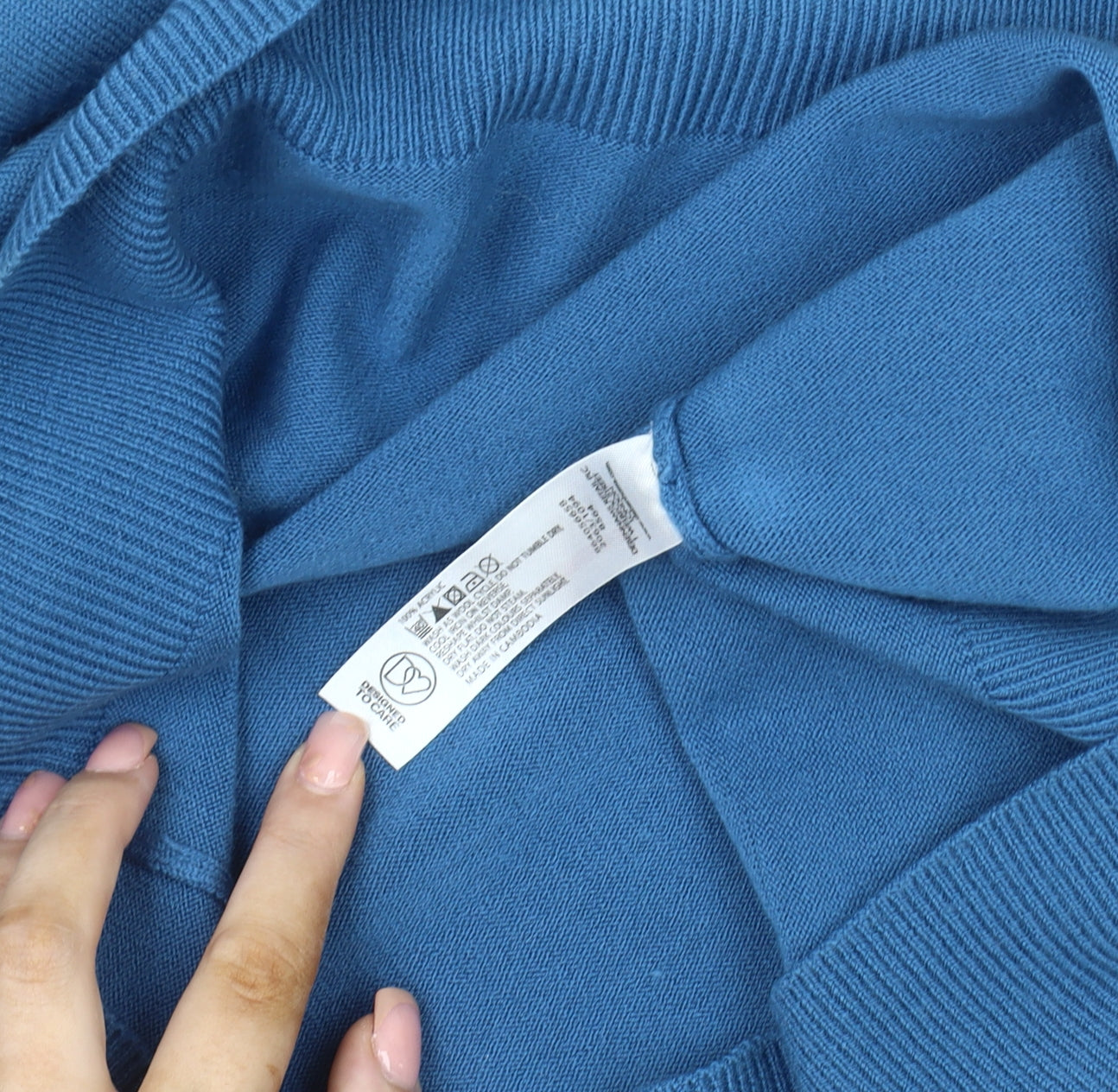 Thomas Nash Men's Blue V-Neck Cotton Pullover Jumper