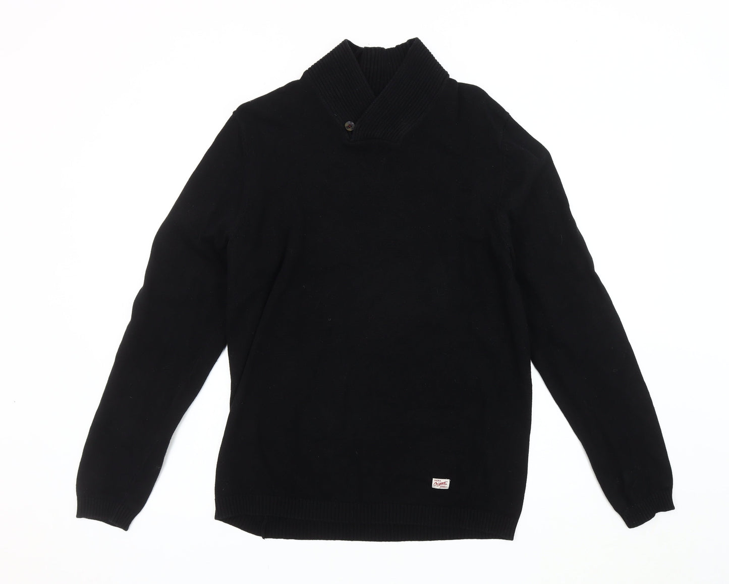Jack & Jones Men's Black Pullover Jumper, M, High Neck