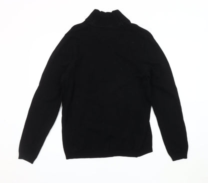 Jack & Jones Men's Black Pullover Jumper, M, High Neck