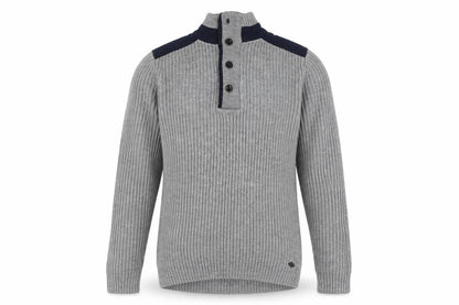 Mens UK Size S JACK & JONES Grey Henley Jumper