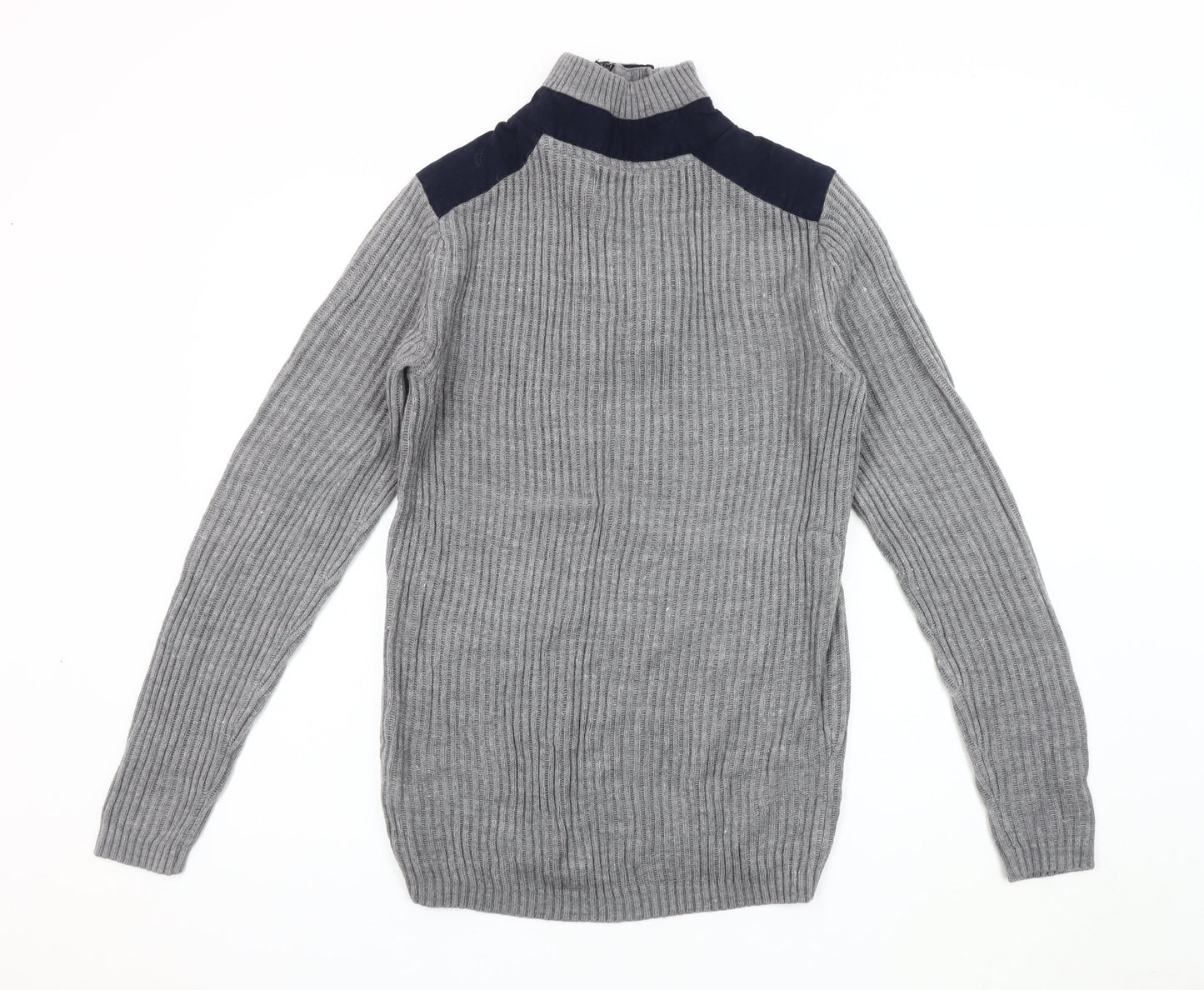 Jack & Jones Grey Men's Henley Jumper S