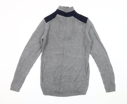 Jack & Jones Grey Men's Henley Jumper S