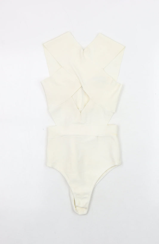 MYBandageDRESS Women's Ivory Bodysuit, Size S, Party/Cocktail