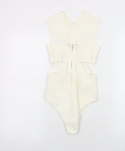 MYBandageDRESS Women's Ivory Bodysuit, Size S, Party/Cocktail