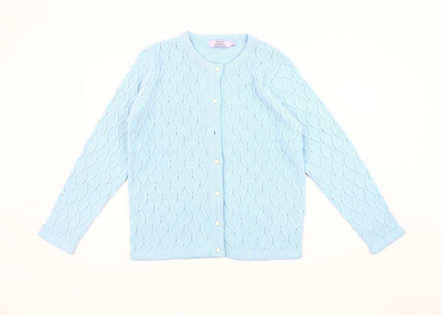 Honor Millburn Women's Blue Cable-Knit Cardigan, Size S