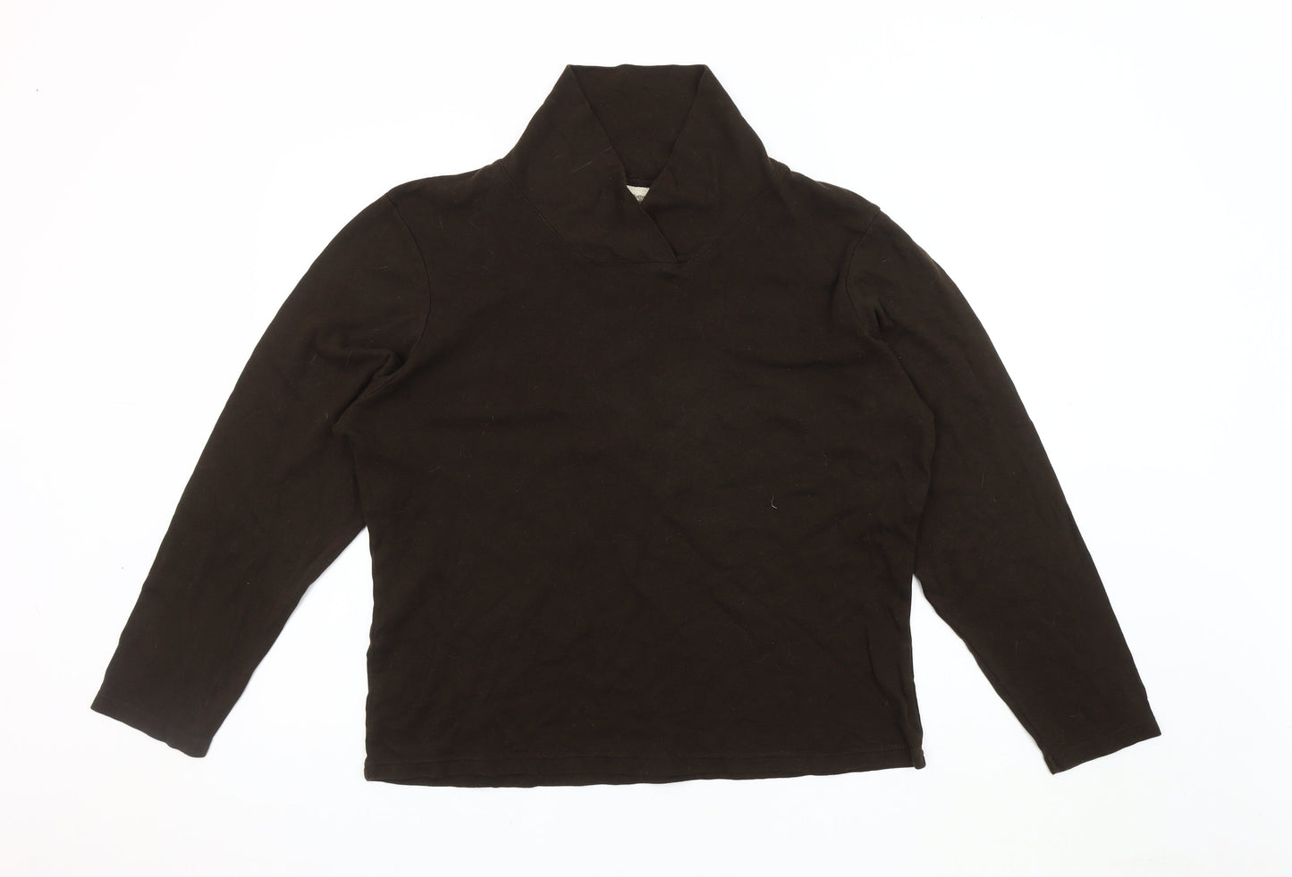 Cotton Traders Women's Brown Cowl Neck Top Size 18