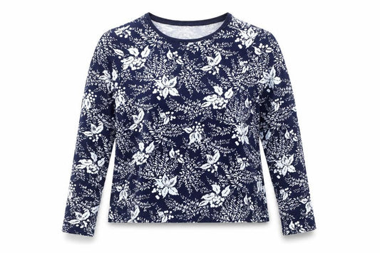 Womens UK Size XL Lands' End Blue Jersey T-Shirt
